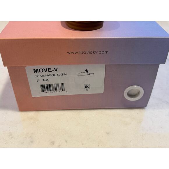 Lisa Vicky MOVE-V Champagne Satin Flats – Rhinestone Strap – Size 7M - Picture 12 of 13